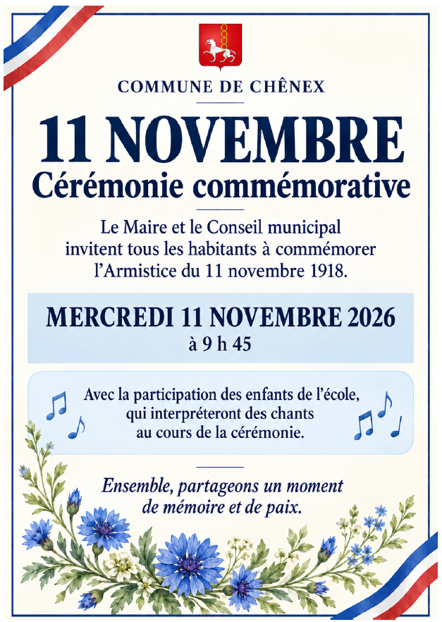 AFFICHE CEREMONIE 11 NOVEMBRE